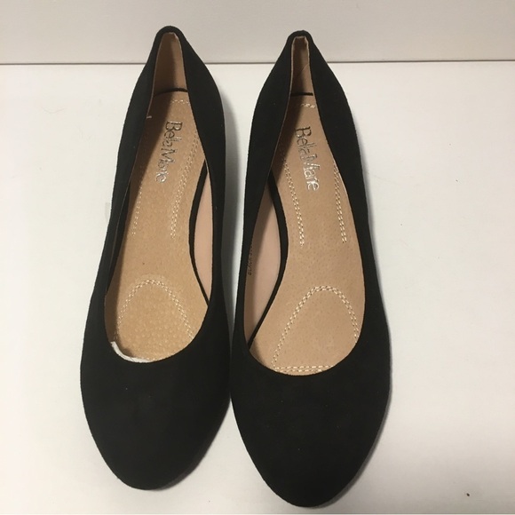 Bella Marie Flats Shoes Size 8 Black Suede - Picture 2 of 5